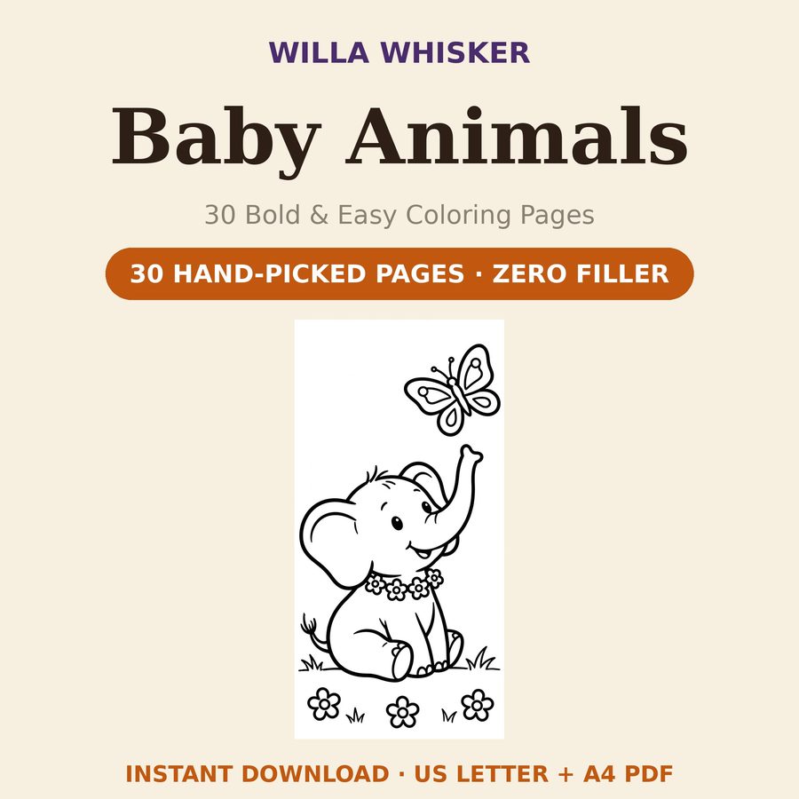 Baby Animals coloring book cover