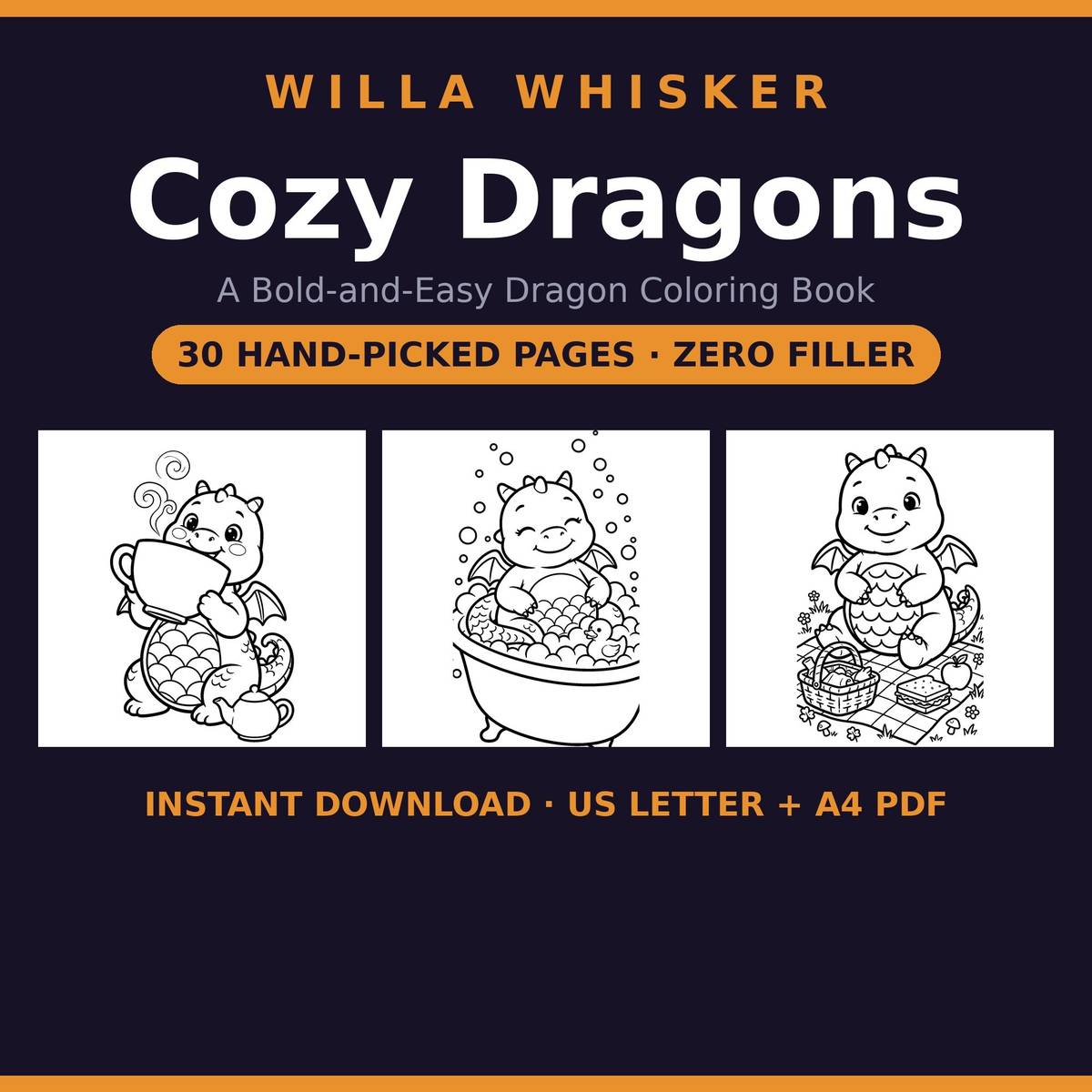 Cozy Dragons coloring book cover