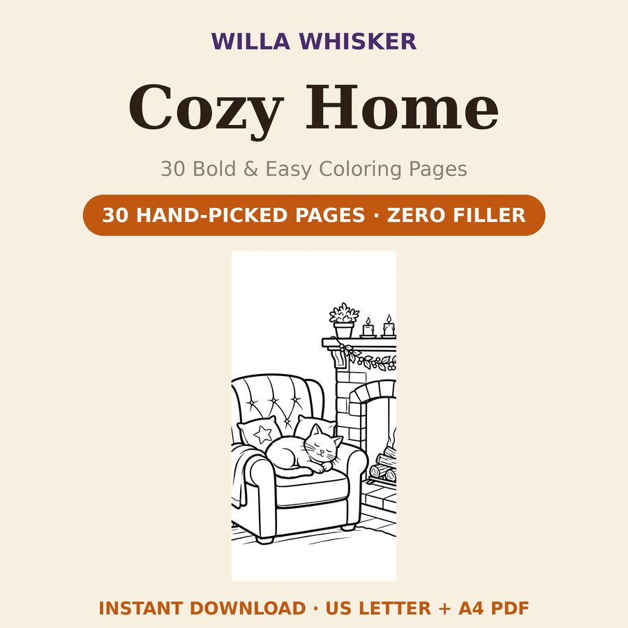 Cozy Home coloring book cover