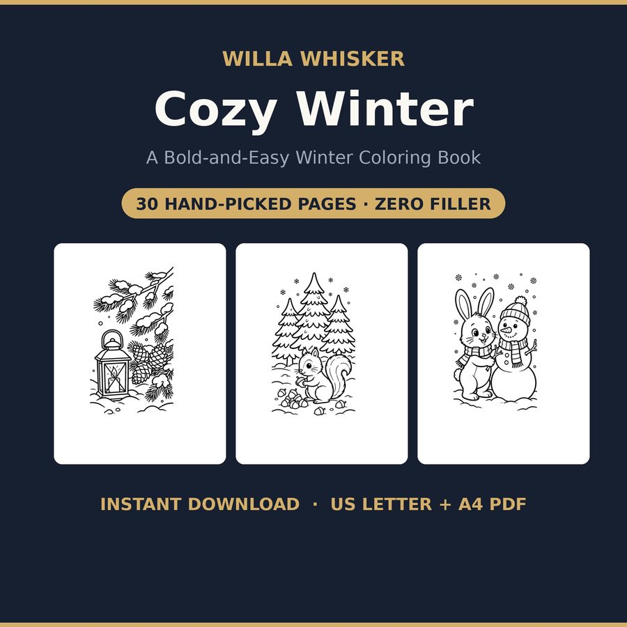 Cozy Winter coloring book cover