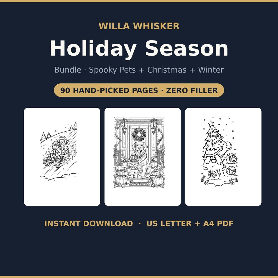 Holiday Season Bundle coloring book cover