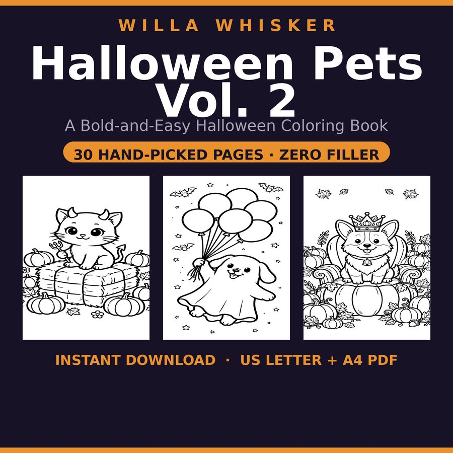 Halloween Pets Vol. 2 coloring book cover