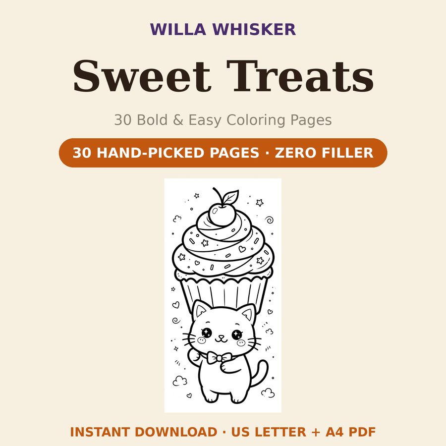 Sweet Treats & Bakery coloring book cover