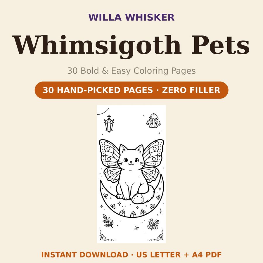 Whimsigoth Pets coloring book cover